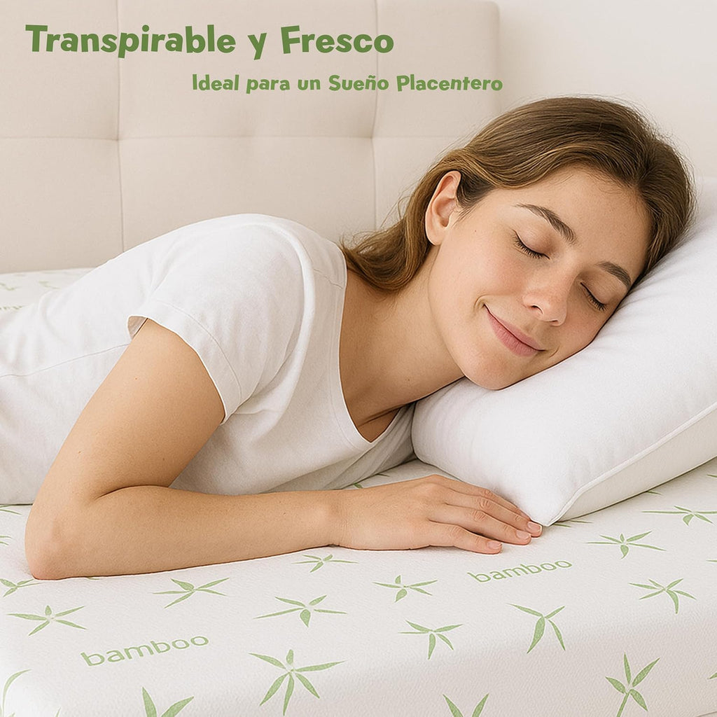 Mattress Protector 90 x 190/200 Waterproof Bamboo Viscose – Height 30 cm – Soft, Breathable, Anti-Allergy and Anti-Dust Mite – Quiet, Easy to Wash, Elastic Fit