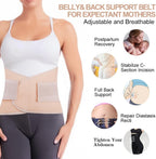 Postpartum Abdominal Belt, Postpartum Recovery Belt, Pregnant Belt with Double Adjustment Straps, Breathable Pregnancy Girdle, Postpartum Girdle (Beige)