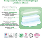 Love & Green - Normal Hypoallergenic Pads (0%, Pack of 14)
