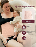 momcozy Ergowrap Postpartum Abdominal Recovery, Postpartum Caesarean Girdle with 3D Compression and Lumbar Support, Invisible Lumbar Band for Women, Soft and Breathable, Oyster Pink