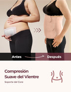 momcozy Ergowrap Postpartum Abdominal Recovery, Postpartum Caesarean Girdle with 3D Compression and Lumbar Support, Invisible Lumbar Band for Women, Soft and Breathable, Oyster Pink