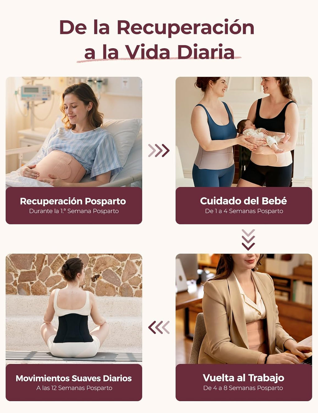 momcozy Ergowrap Postpartum Abdominal Recovery, Postpartum Caesarean Girdle with 3D Compression and Lumbar Support, Invisible Lumbar Band for Women, Soft and Breathable, Oyster Pink