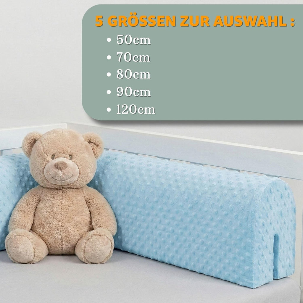 Totsy Baby Bumper Cot Bumper Baby Cots 50 cm – Anti-fall and Shock Protector Barrier Foam Safety Children and Girls for Bed Protection of Fence and Edge for Children Minky Grey