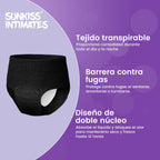Disposable Menstrual Panties for Women with Abundant Flow, Women's Leakproof Postpartum Panties, Black, Size L, 10 Pack