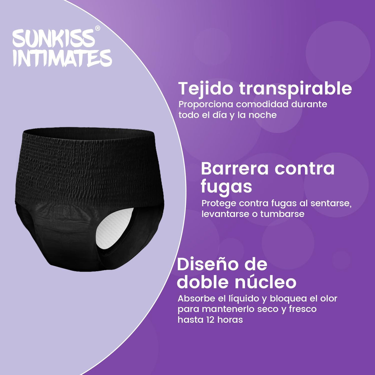 Disposable Menstrual Panties for Women with Abundant Flow, Women's Leakproof Postpartum Panties, Black, Size L, 10 Pack