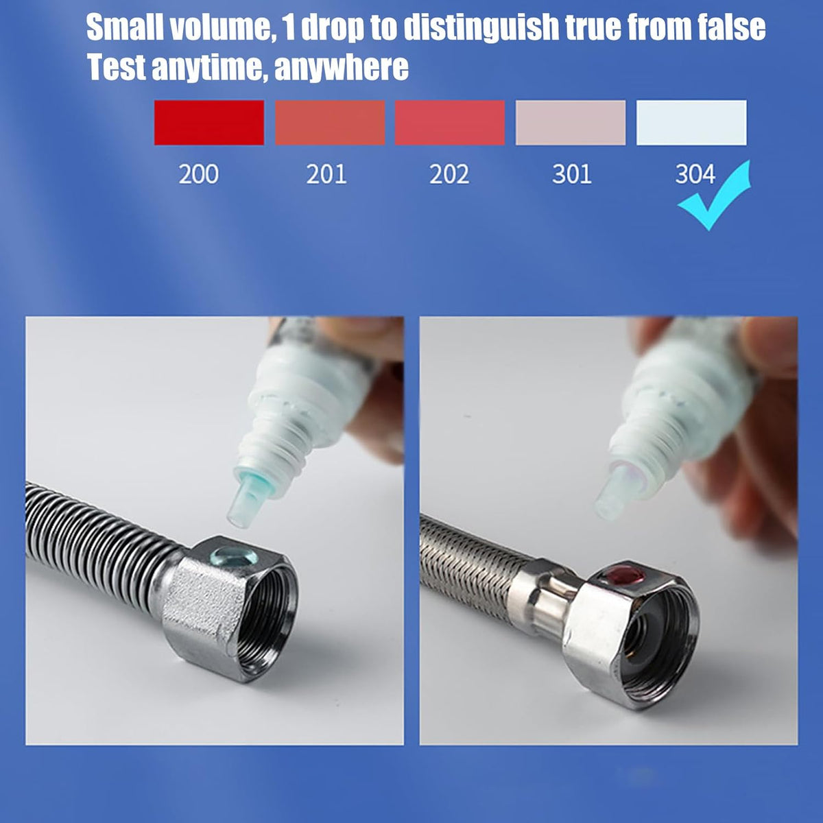 Stainless Steel Detector, Sanitary Ware Test Solution 15ml, Rapid Detection Agent For Tableware and Stainless Steel
