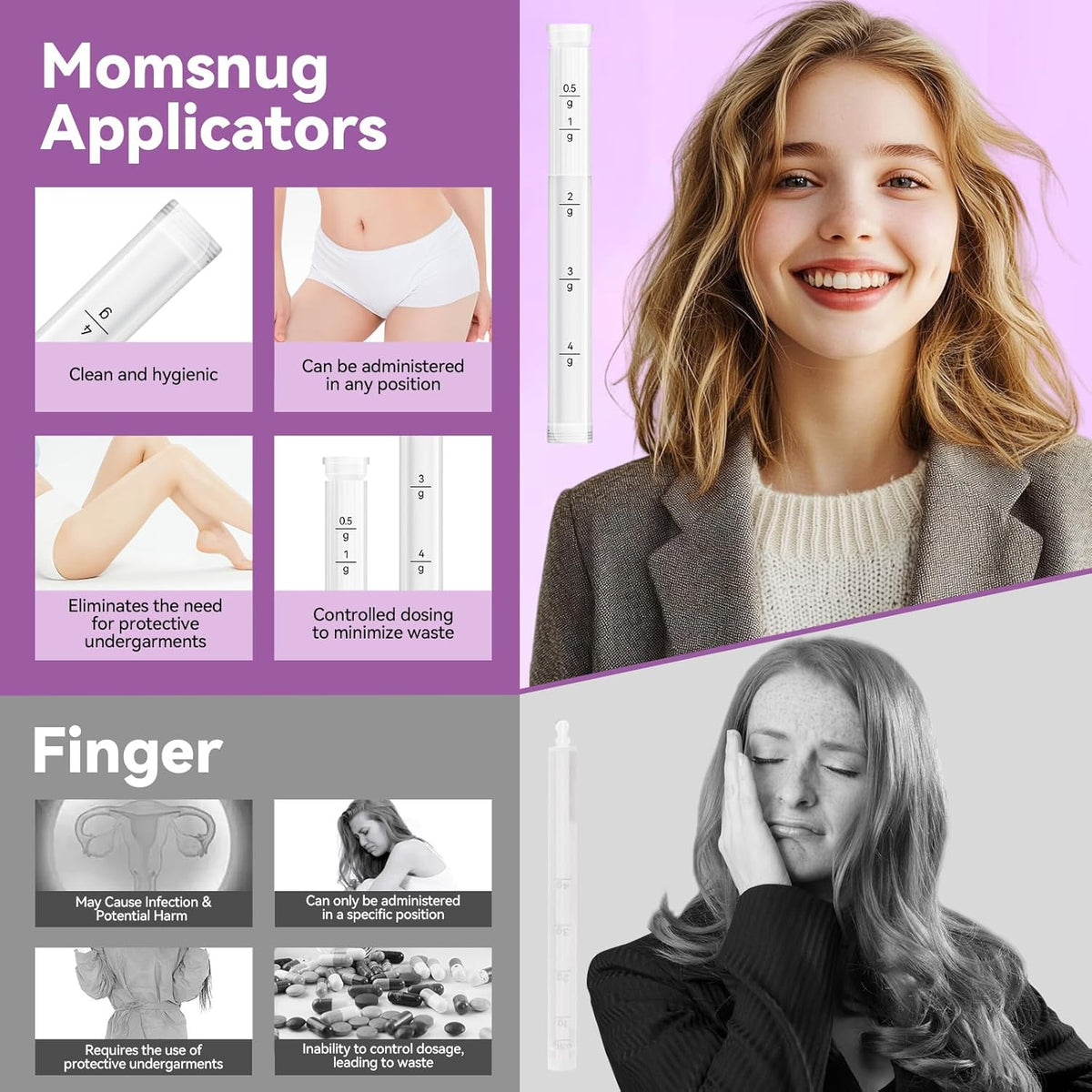 Momsnug Vaginal Applicators Disposable