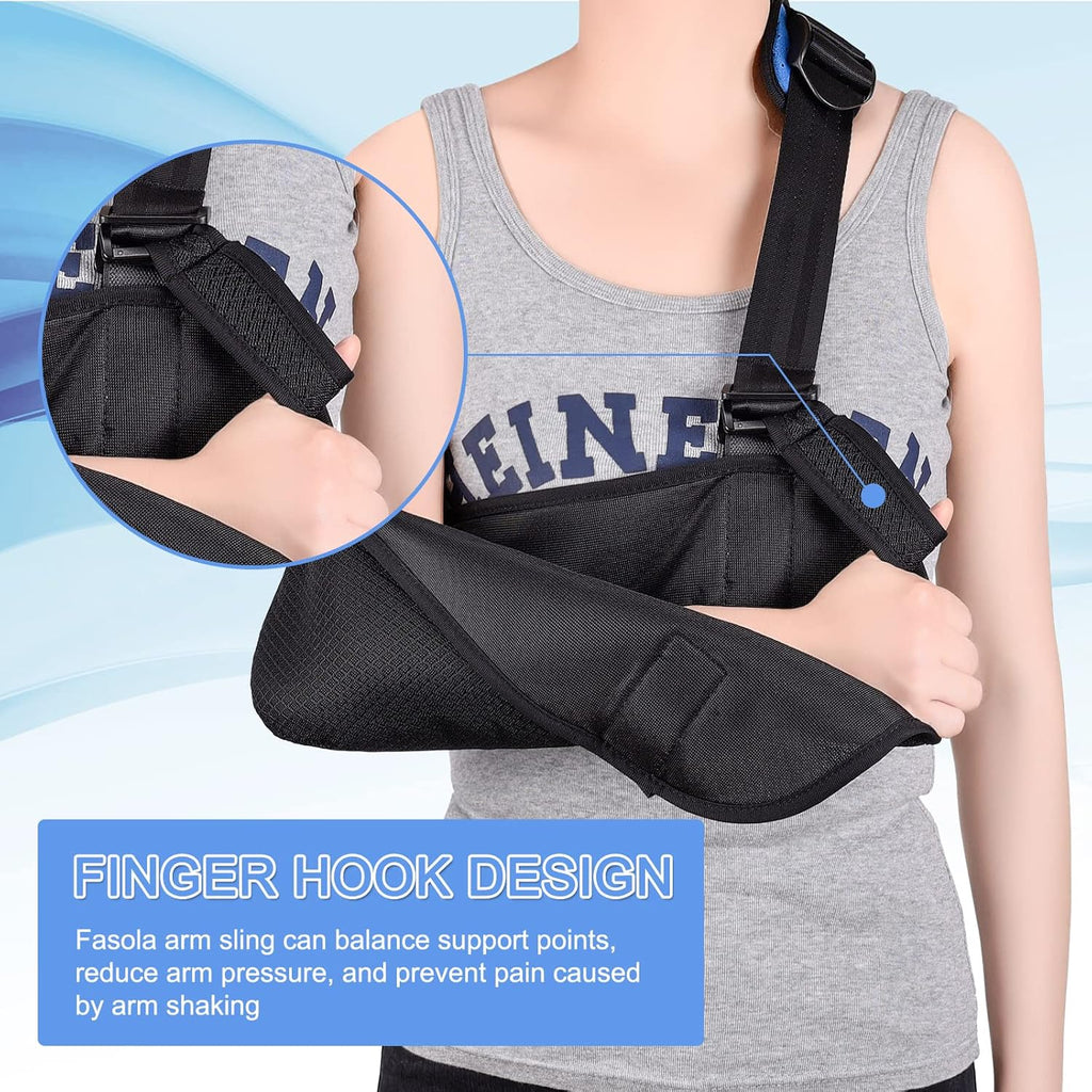 Fasola - Arm Scarf for Left/Right Arm, Atelle Arm Scarf with Foam Neck Protector for Women Men, Arm Support Strap for Broken Wrist, Elbow, Shoulder Dislocated - S