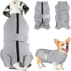 SlowTon Dog Surgery Recovery Suit - Alternative Cone Shaped Collar for Dogs After Surgery with Zipper, Professional Pet Recovery Shirt