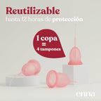 Enna Cycle Easy Menstrual Cup Size S – Pack of 2 Cups + Steriliser Box | Medical Silicone | Made in Spain | Reusable | Up to 12 Hours of Protection