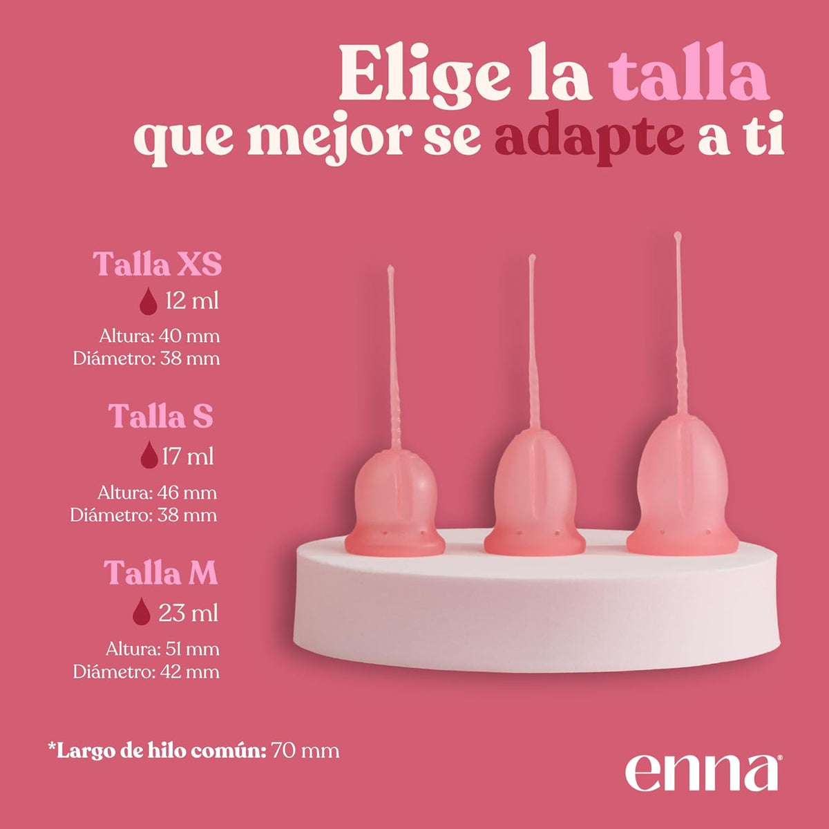 Enna Cycle Easy Menstrual Cup Size S – Pack of 2 Cups + Steriliser Box | Medical Silicone | Made in Spain | Reusable | Up to 12 Hours of Protection