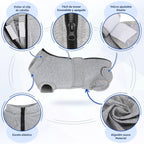 SlowTon Dog Surgery Recovery Suit - Alternative Cone Shaped Collar for Dogs After Surgery with Zipper, Professional Pet Recovery Shirt