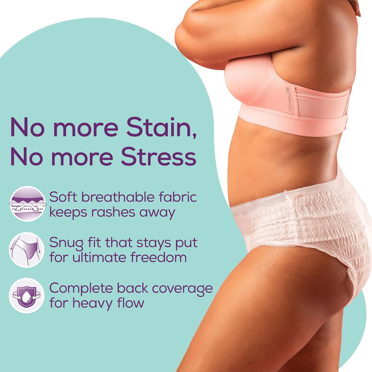 Evereve Period Panty For Girls & Women, (XXL-XXXL), 10 Pcs, 360 Degree Coverage, 0% Leaks, High Absorbency For Heavy Flow, Maternity Delivery Pads, Postpartum & Overnight Protection, Disposable Panty