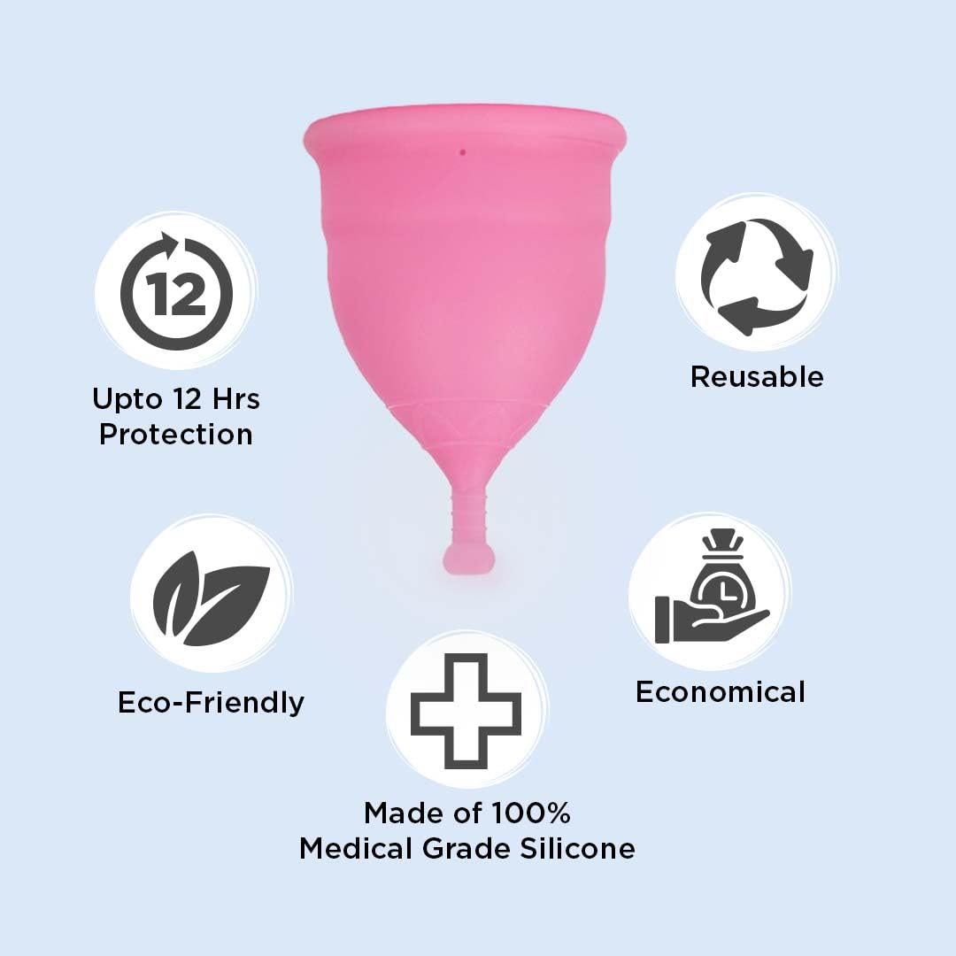 Pee Safe Reusable Menstrual Cup for Women | Large Size with Pouch|Ultra Soft, Odour and Rash Free|100% Medical Grade Silicone |No Leakage | Protection for Up to 8-10 Hours | US FDA Registered,Pack of 1