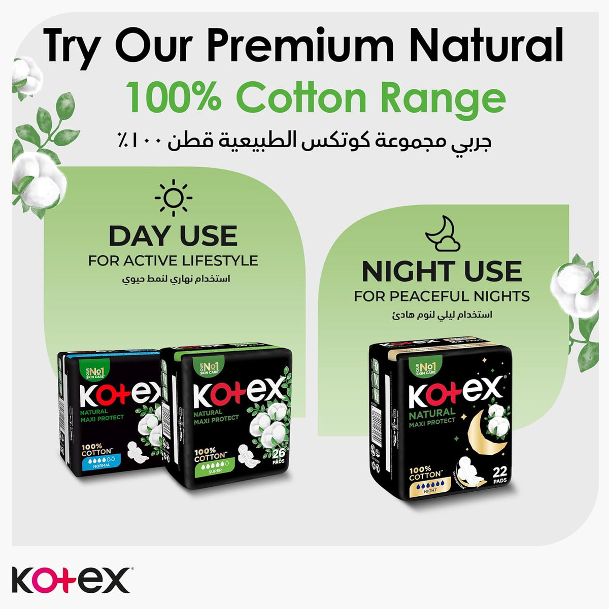 Kotex Sanitary Pads With Wings 32 pads