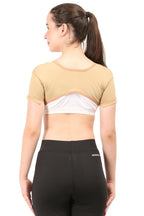 Post Surgical Axillary Breast Support with Axillary Compression Band || MODERATE COMPRESSION || Liposuction Compression Garment || Front Hook Adjustment (XXL, Beige)