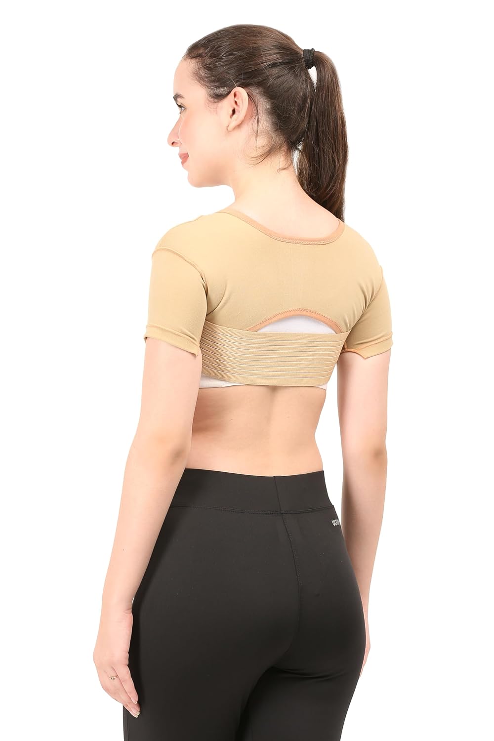 Post Surgical Axillary Breast Support with Axillary Compression Band || MODERATE COMPRESSION || Liposuction Compression Garment || Front Hook Adjustment (XXL, Beige)