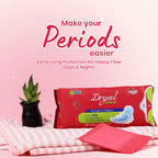 Dryvel Ultra-XXL Sanitary Pads | 320mm Extra Long | 3X Heavy Flow Protection | Odour Control | Wide Wings | Soft & Breathable | Hypoallergenic | Pack for Women & Girls Pack of 2 (30 Pads Each)