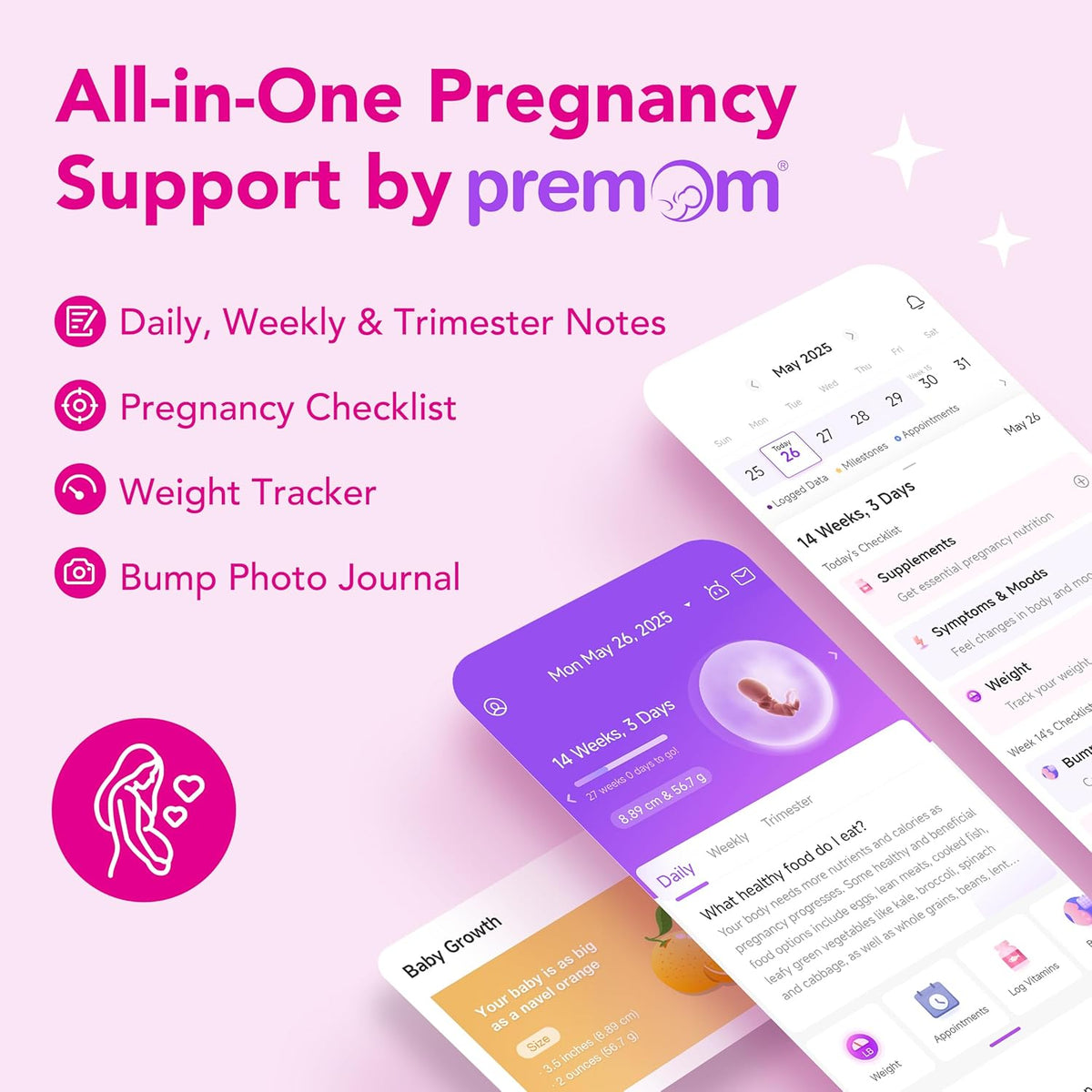 Easy@Home Pregnancy Test Strips Kit, 5 Pack Early Detection hCG Tests - Powered by Premom Ovulation Predictor iOS and Android APP
