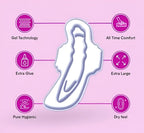 Extra Sure XXXL Sanitary Pads - 100% Cotton, Ultra-Absorbent & Leak-Proof Feminine Hygiene Pads - Skin-Friendly Comfort (Pack of 40)