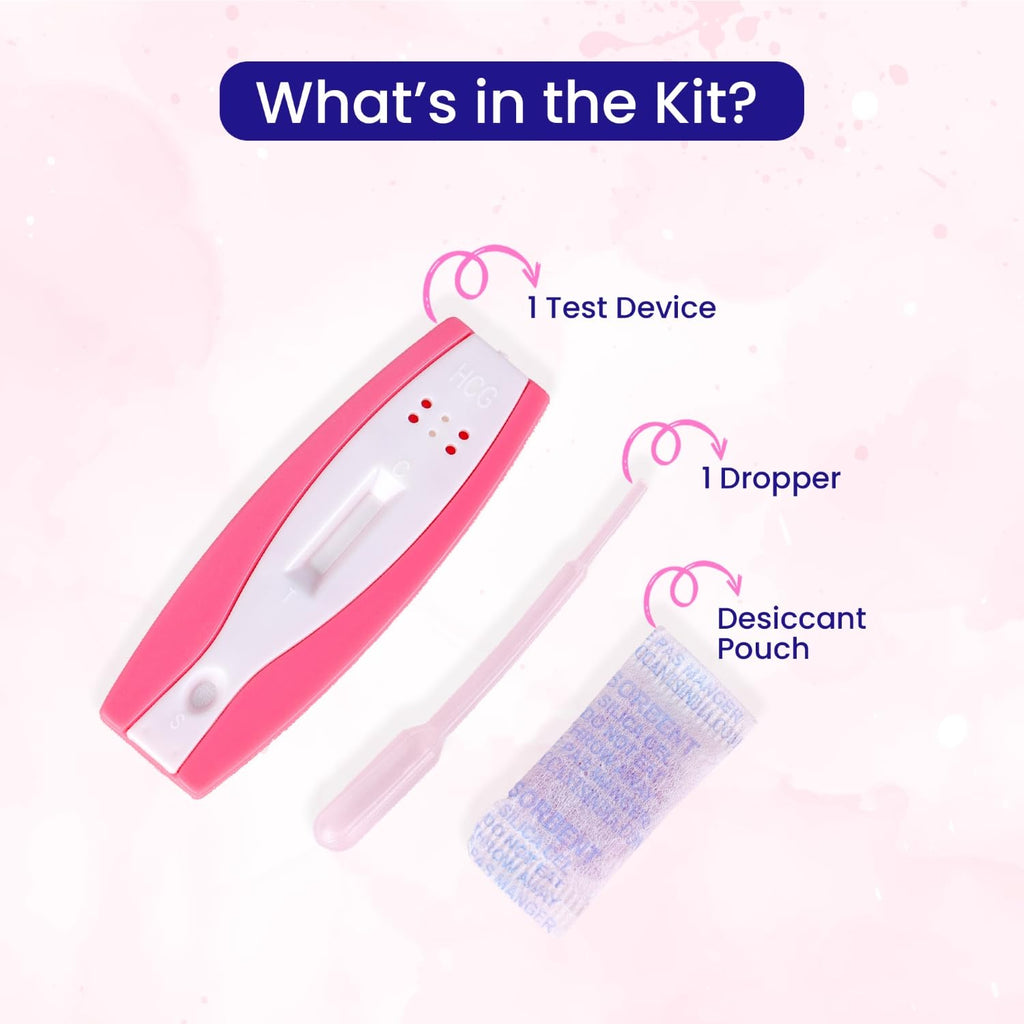 Leeford Amigest Pregnancy Test Kit |1 Step HCG Urine Test | At Home Pregnancy Test Kit | Accurate Result in 3 to 5 Minutes | Home Pregnancy Check | Single-Use Device with Dropper (5)