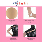 Medical Compression Arm Sleeves with Shoulder Strap and Support for Lymphedema | Graduated Compression - 20-30 mm/Hg | Post Mastectomy Sleeve for Lymphedema (LEFT HAND, EXTRA LARGE)