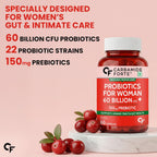 Carbamide Forte Women’s Probiotics Supplement 60 Billion CFU | Vaginal Probiotics & Gut Health Supplements with Cranberry Extract | 60 Veg Capsules (Pack of 2)