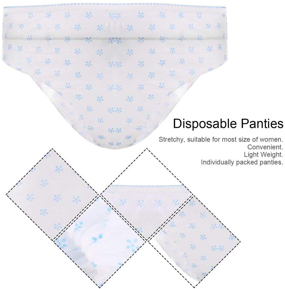 PLUMBURY Women Cotton Disposable Panties for Travelling/Spa/Surgery/Periods/Postpartum(Pack Of 12) X-Large