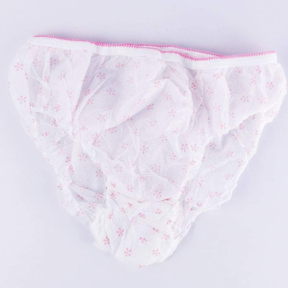 PLUMBURY Women Cotton Disposable Panties for Travelling/Spa/Surgery/Periods/Postpartum(Pack Of 12) X-Large