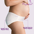 Pregawear Maternity Panty| Disposable Period Panties| Postpartum Underwear| Heavy Flow & Rash Free Periods| Leak Proof Pads After Delivery| Overnight Protection|Toxic Free| (Pack of 5) (XXL)