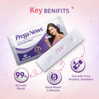 Prega News Test Kit | One Step Urine Hcg Pregnancy Test Kit Device | 99% Accurate Results In 5 Mins | Indias No 1 Pregnancy Kit | Pack Of 5 Kits.