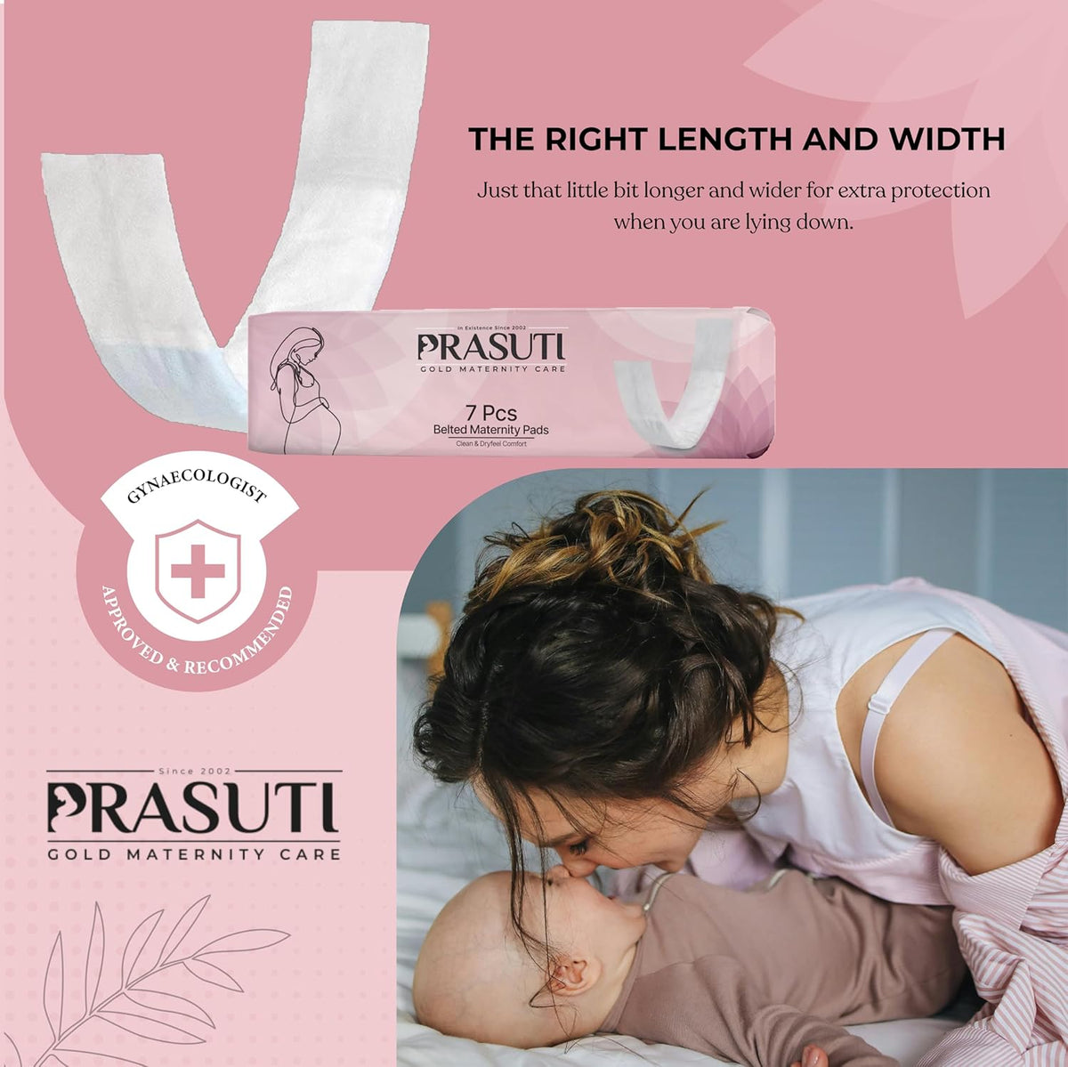 Belted Maternity Pads for Women Pack of 21 Pads | Super Absorption, Ultra Soft, Postpartum Bleeding, Postpartum Essentials, Post Delivery Sanitary Pads, maternity pads after delivery