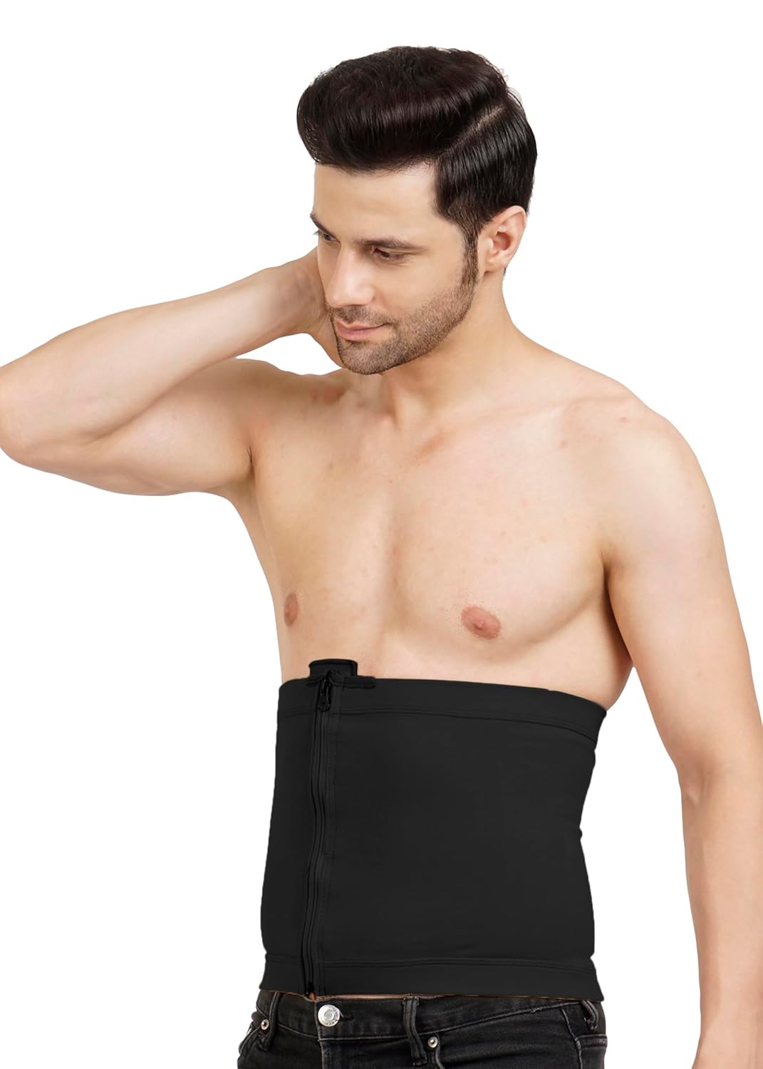 Abdominal Shapewear | MODERATE COMPRESSION | ZIP Closure | Support for Post-Cesarean, Postpartum, and Abdominal Liposuction | Umbilical and Abdominal Hernia (Black, M)