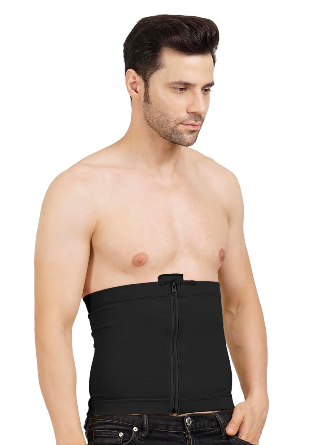 Abdominal Shapewear | MODERATE COMPRESSION | ZIP Closure | Support for Post-Cesarean, Postpartum, and Abdominal Liposuction | Umbilical and Abdominal Hernia (Black, M)