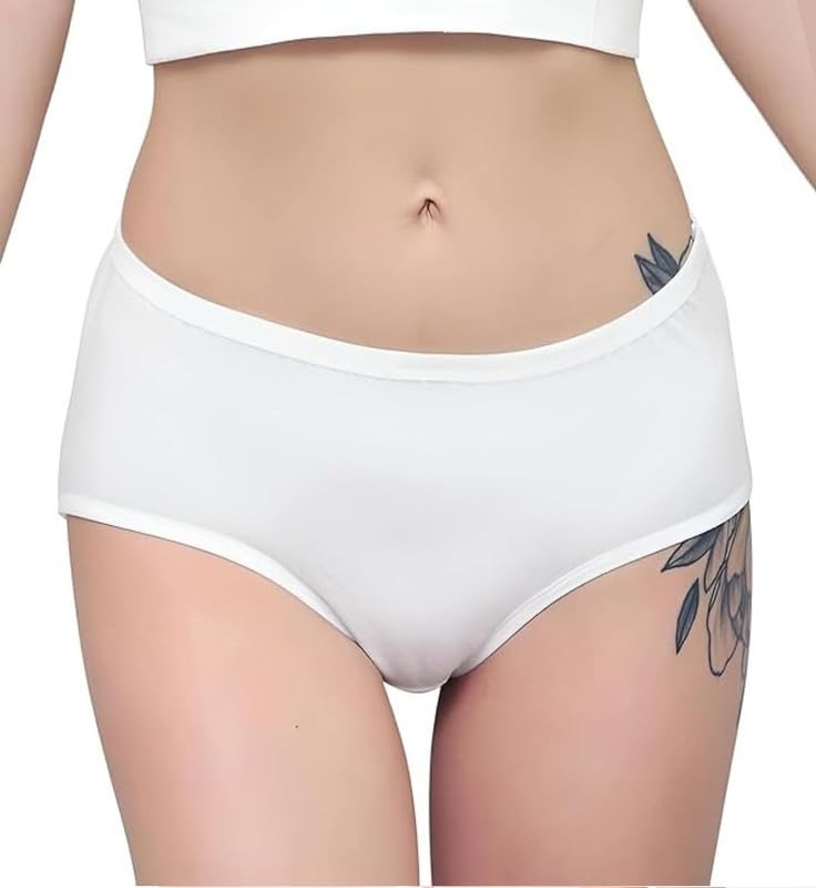 Women's Disposable 100% Pure Cotton Briefs Discreet Underwear Panties for Travel Hotel/Hospital Stays/Travelling/Spa/Surgery/Periods/Postpartum