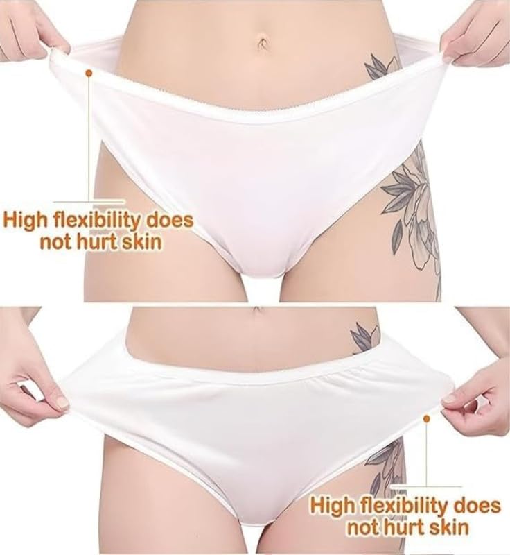 Women's Disposable 100% Pure Cotton Briefs Discreet Underwear Panties for Travel Hotel/Hospital Stays/Travelling/Spa/Surgery/Periods/Postpartum