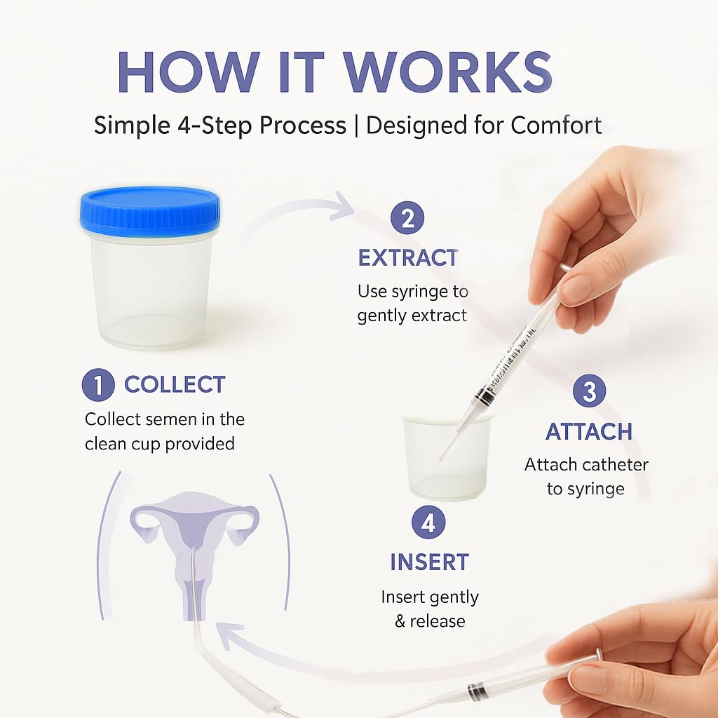 At-Home Self-Insemination Kit – Safe, Easy, Discreet Natural Conception Aid, Private IVI Alternative, Conceive Without Intercourse – Pack of 2 Kits Includes Ovulation & Pregnancy Tests