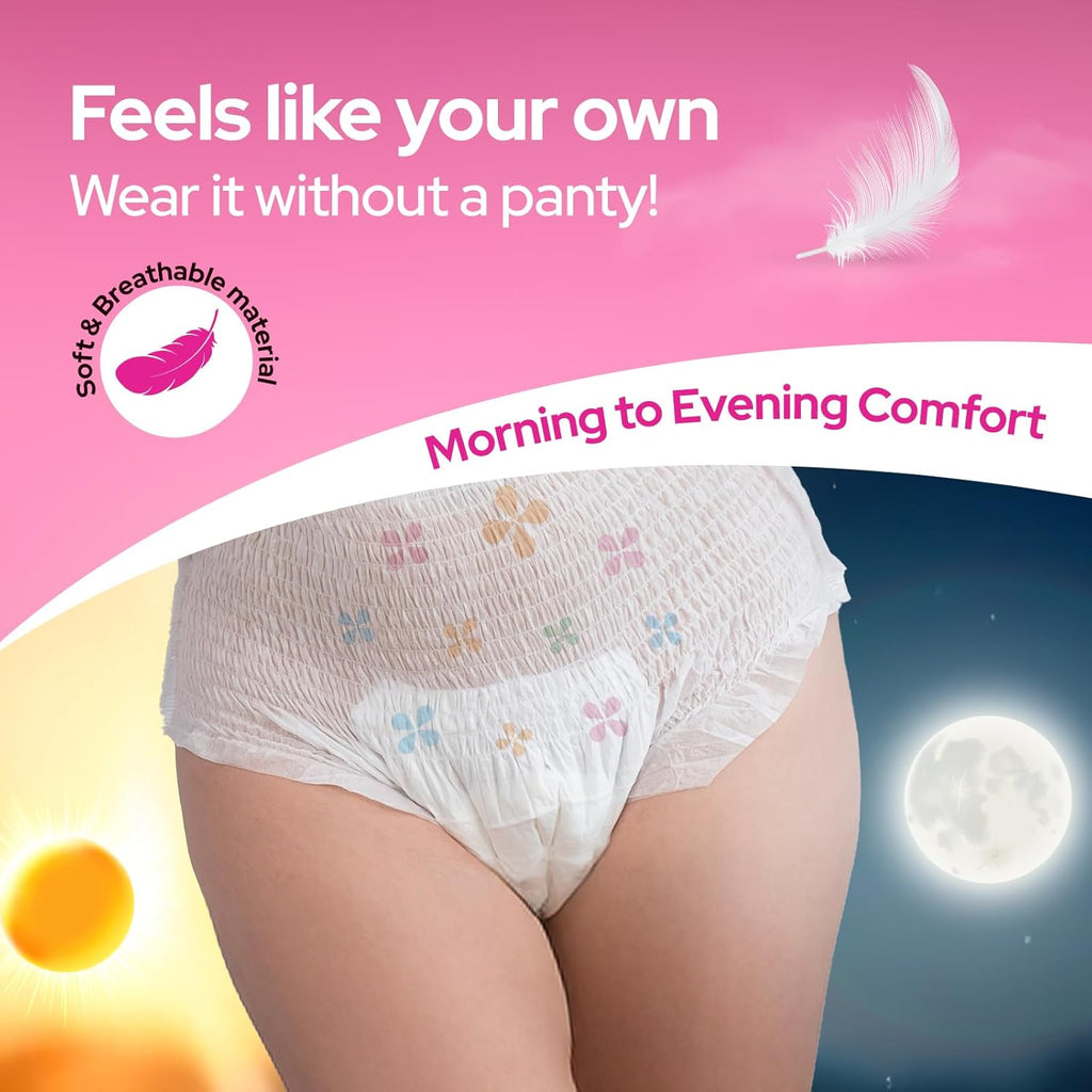 i activ Period Panty for Girls & Women | XL-XXL| 10's Pack | Disposable Period Panties for Women for Heavy Flow Periods | Maternity Pads after Delivery | 360 Degree Protection| Waist Size - 33" to 58"