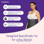 Careforce - The Force Behind Your Health Polyester Postpartum Abdominal Belt After Delivery for Tummy Reduction Belly Support Belt Abdominal Binder Belt for Back Pain Relief Women, Men-Grey 8 Inch-XL