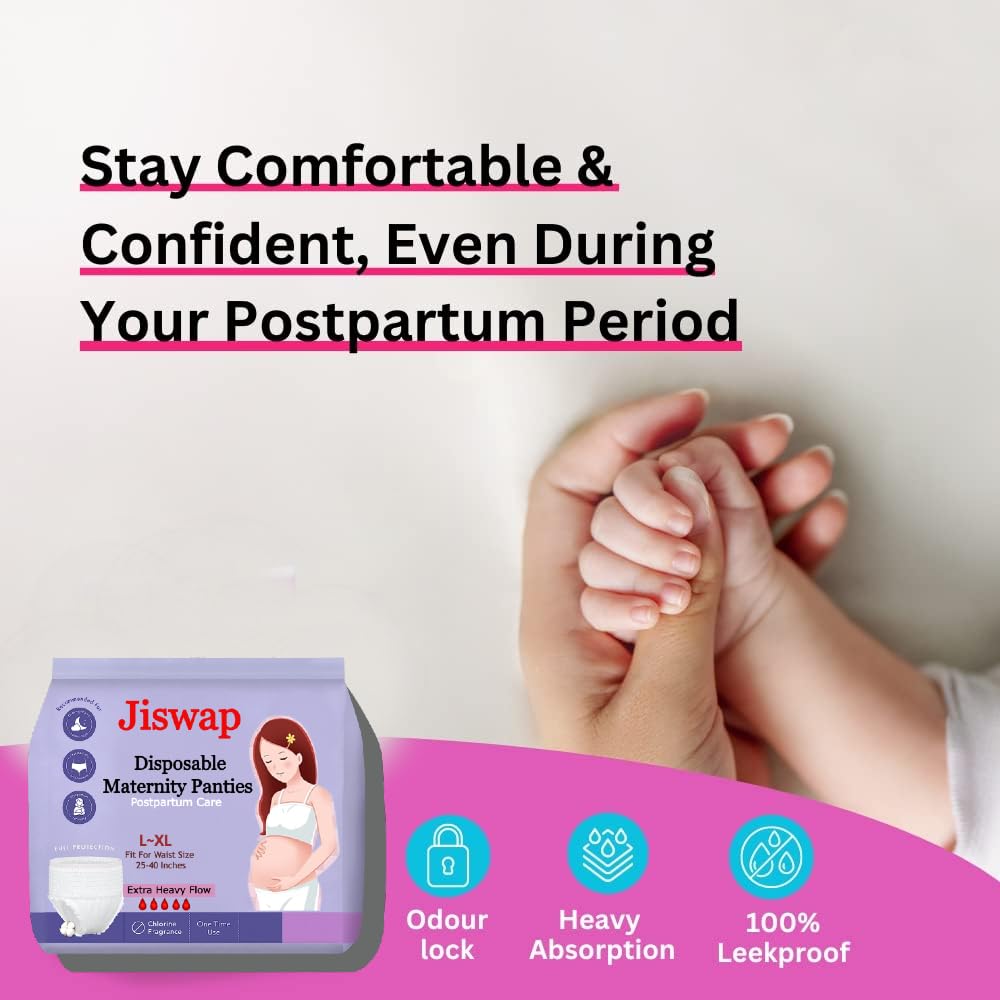 Disposable Period Underwear for Women, Menstrual and Postpartum High Absorbency, Cotton Covered Comfort, Pack of 15