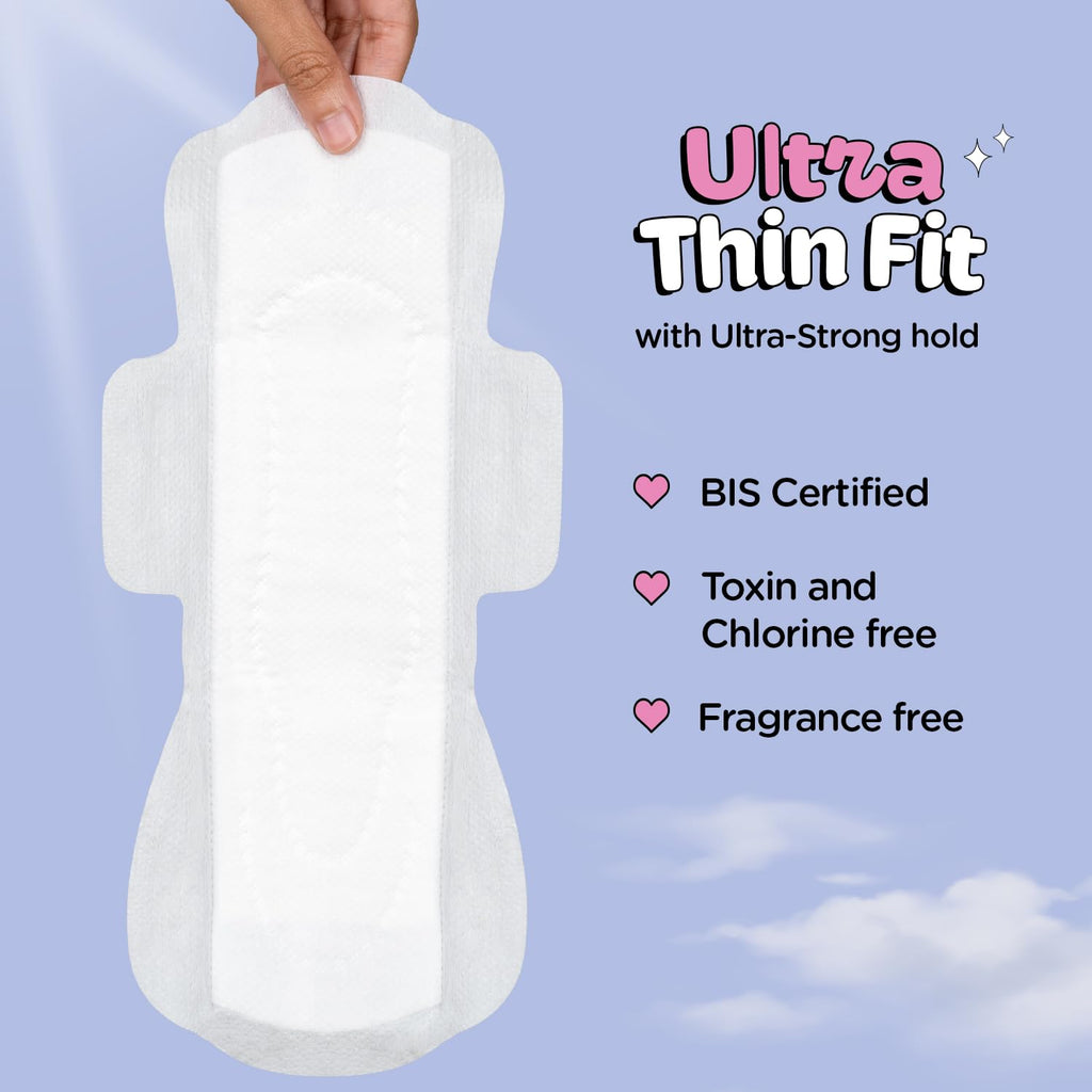 Pee Safe Comfort Ultra Thin Pads XXL 50N with Japanese Leak-Lock Core, 6-Layer Deep Absorption & Dual Wings - Overnight Heavy Flow Protection