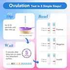 Easy@Home Ovulation and Pregnancy Test Kit: 50 LH Ovulation and 5 HCG Pregnancy Test Strips Powered by Premom App for Women Trying to Conceive