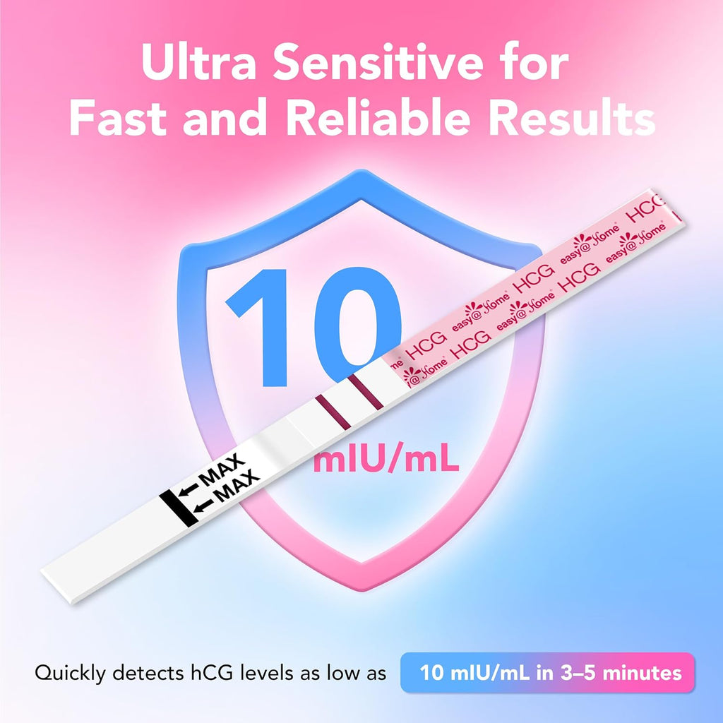 Easy@Home Ovulation and Pregnancy Test Kit: 50 LH Ovulation and 5 HCG Pregnancy Test Strips Powered by Premom App for Women Trying to Conceive