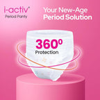 i-activ Period Panty for Women | M-L | Disposable Period Panties for Women Leak Proof | Maternity Pads for Heavy Flow Periods | Overnight 360 Degree Protection | Size-24 to 39"