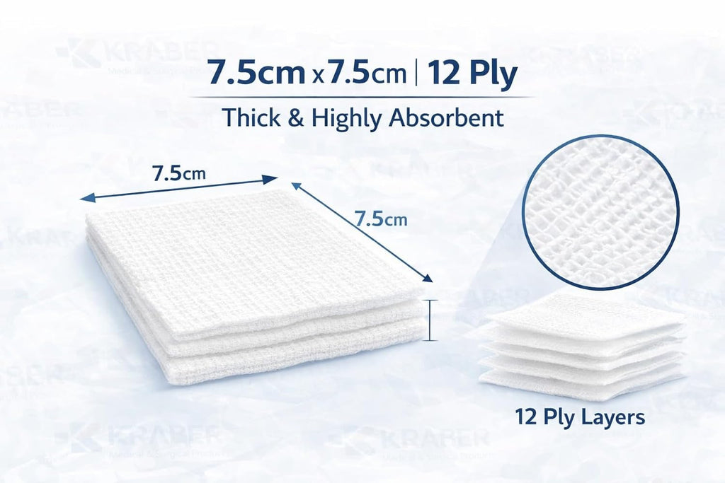 Sterile Gauze Swabs 7.5cm x 7.5cm 12 Ply American Fold – 4 Pack | 100% Cotton ETO Sterilized | Medical Grade Wound Dressing Pads for First Aid & Surgical Use (1, Sterile Gauze)
