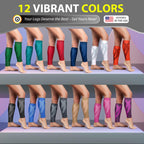 BLITZU Calf Compression Sleeves, Footless Compression Socks for Men & Women | Leg Support Brace, Shin Splint Pain Relief, Reduce Varicose Vein Swelling, Muscle Recovery, Running, Nursing, Fitness, Travel
