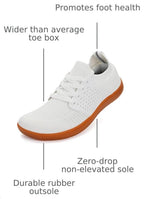 WHITIN Women's Wide Minimalist Barefoot Shoes W85 | Zero Drop for Stance and Gait Alignment, Thin Sole Enhances Ankle Stability, Ideal for Casual Wear, Gym Training, and Walking