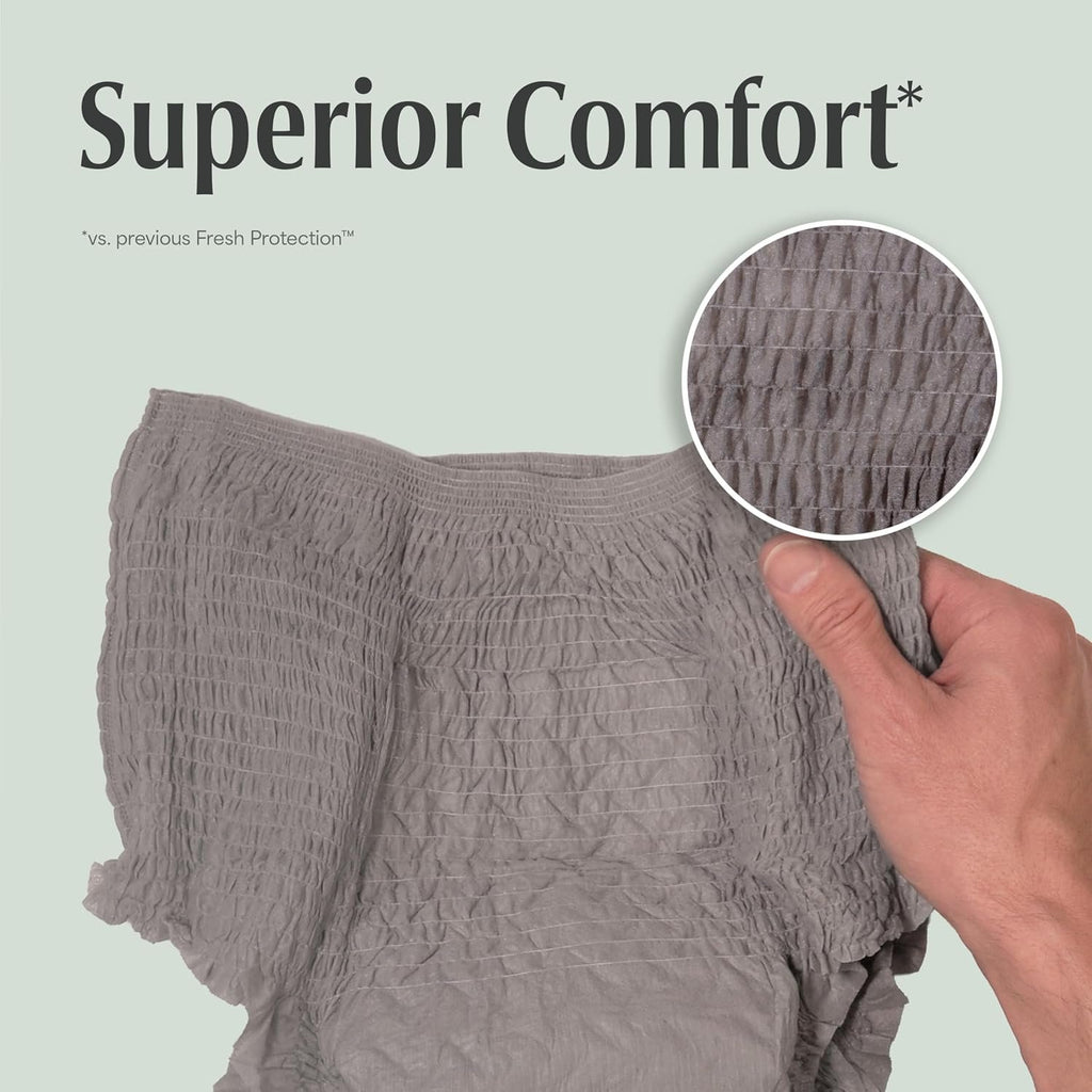 Depend Fresh Protection Adult Diapers, Incontinence Underwear for Men, Disposable, Maximum, Extra-Large, Grey, 26 Count, Packaging May Vary