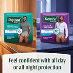 Depend Fresh Protection Adult Diapers, Incontinence Underwear for Men, Disposable, Maximum, Extra-Large, Grey, 26 Count, Packaging May Vary