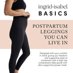 Ingrid & Isabel | Basics Postpartum Compression Leggings | Postpartum Leggings for Tummy Control & Support